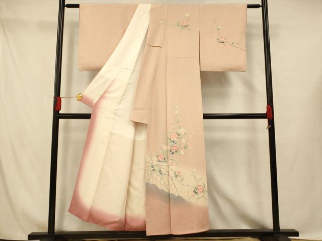 平和屋着物■訪問着 更紗花籬文 暈し染め 正絹 逸品 AABG9834fw