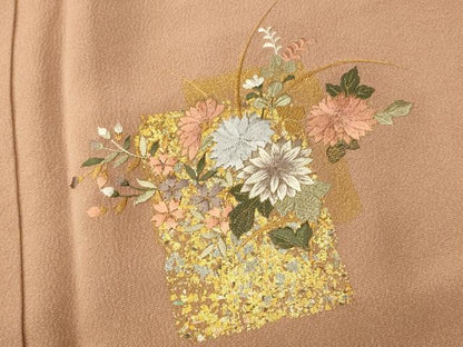 平和屋着物■訪問着 刺繍 飾花文 暈し染め 金銀彩 金糸 正絹 逸品 AABG9837fw
