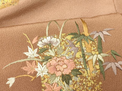 平和屋着物■訪問着 刺繍 飾花文 暈し染め 金銀彩 金糸 正絹 逸品 AABG9837fw