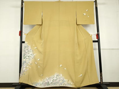 平和屋着物●訪問着　友禅　草花文　暈し染め　正絹　逸品　AABG9844cs
