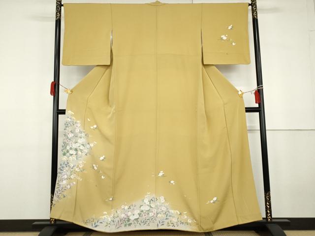 平和屋着物●訪問着　友禅　草花文　暈し染め　正絹　逸品　AABG9844cs