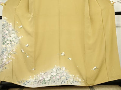 平和屋着物●訪問着　友禅　草花文　暈し染め　正絹　逸品　AABG9844cs