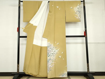 平和屋着物●訪問着　友禅　草花文　暈し染め　正絹　逸品　AABG9844cs