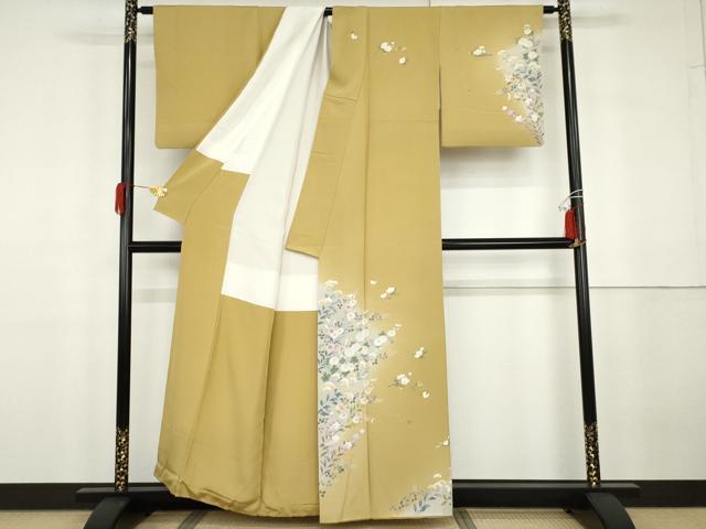 平和屋着物●訪問着　友禅　草花文　暈し染め　正絹　逸品　AABG9844cs