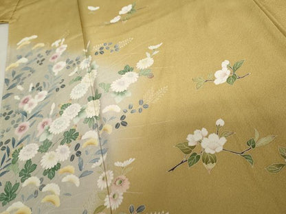 平和屋着物●訪問着　友禅　草花文　暈し染め　正絹　逸品　AABG9844cs