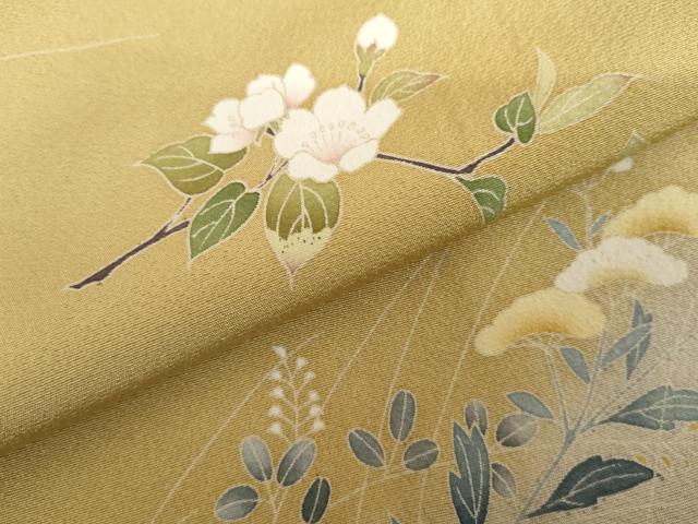 平和屋着物●訪問着　友禅　草花文　暈し染め　正絹　逸品　AABG9844cs