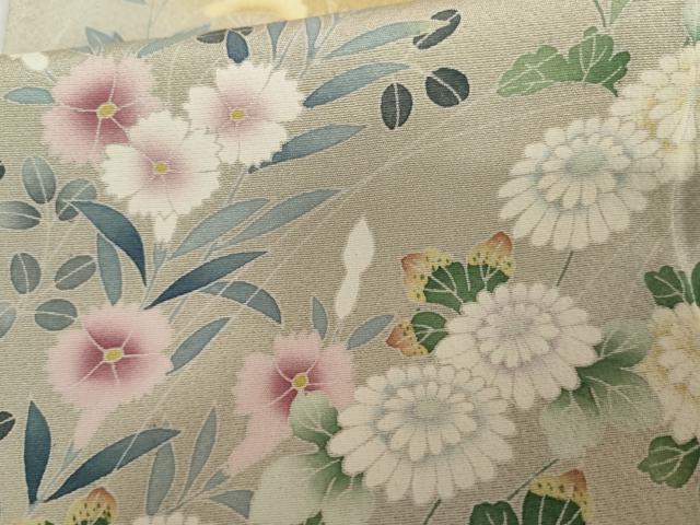 平和屋着物●訪問着　友禅　草花文　暈し染め　正絹　逸品　AABG9844cs