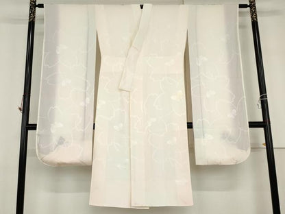 平和屋着物●振袖用長襦袢　袷　花蝶地紋　ほていや扱い　正絹　逸品　AABG9848cs
