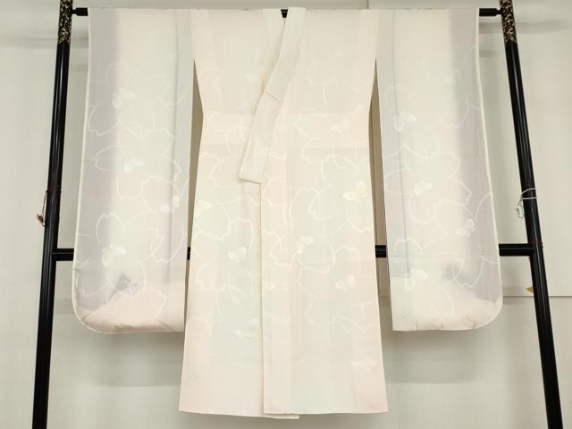 平和屋着物●振袖用長襦袢　袷　花蝶地紋　ほていや扱い　正絹　逸品　AABG9848cs