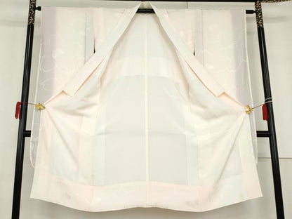 平和屋着物●振袖用長襦袢　袷　花蝶地紋　ほていや扱い　正絹　逸品　AABG9848cs