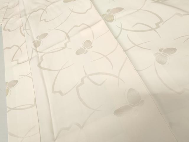 平和屋着物●振袖用長襦袢　袷　花蝶地紋　ほていや扱い　正絹　逸品　AABG9848cs
