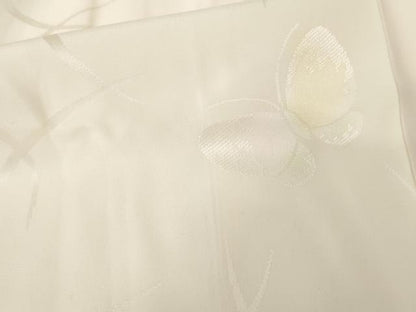 平和屋着物●振袖用長襦袢　袷　花蝶地紋　ほていや扱い　正絹　逸品　AABG9848cs