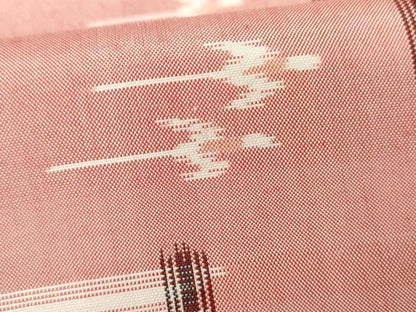 平和屋着物●本場琉球絣　紬　琉球絣文様　反端付き　正絹　逸品　AABG9851cs