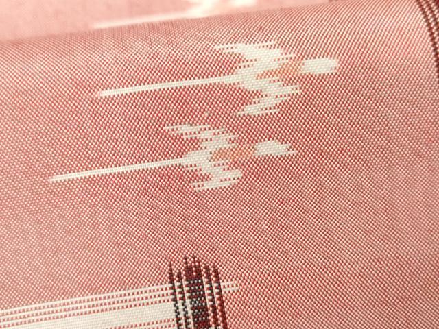 平和屋着物●本場琉球絣　紬　琉球絣文様　反端付き　正絹　逸品　AABG9851cs
