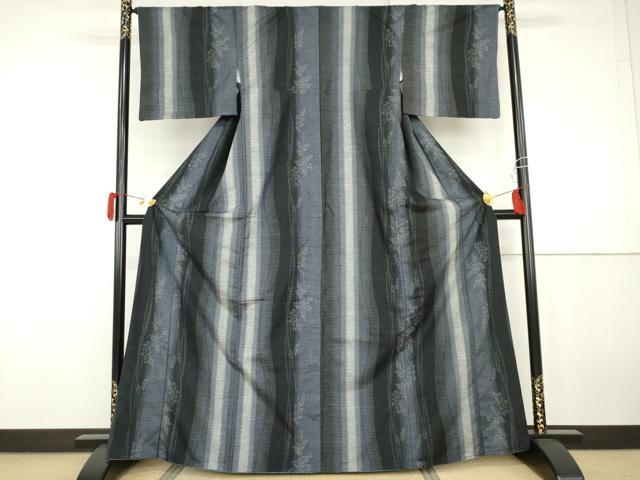 平和屋着物●結城紬　枝花間道　正絹　逸品　AABG9852cs