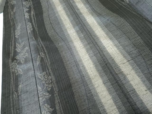 平和屋着物●結城紬　枝花間道　正絹　逸品　AABG9852cs