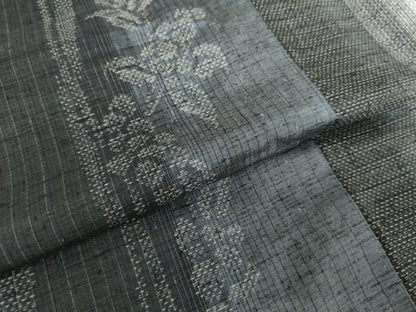 平和屋着物●結城紬　枝花間道　正絹　逸品　AABG9852cs