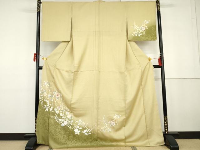 平和屋着物●訪問着　辻が花　暈し染め　金銀彩　正絹　逸品　AABG9854cs