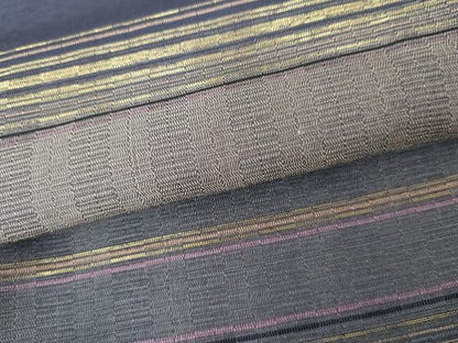 平和屋着物●お召　色留袖　寿光織　横段文　金糸　正絹　逸品　AABG9855cs