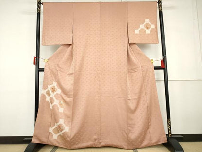 平和屋着物●訪問着　駒刺繍　絞り　蜀江花宝尽くし　金糸　金彩　正絹　逸品　AABG9861cs