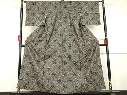 平和屋着物●本場大島紬　龍郷絣　正絹　逸品　AABG9862cs