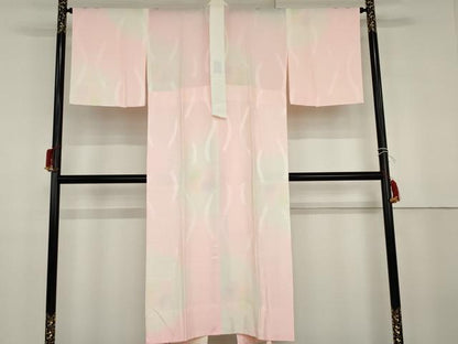 平和屋着物●長襦袢　無双仕立て　立涌舞花地紋　暈し染め　正絹　逸品　AABG9863cs