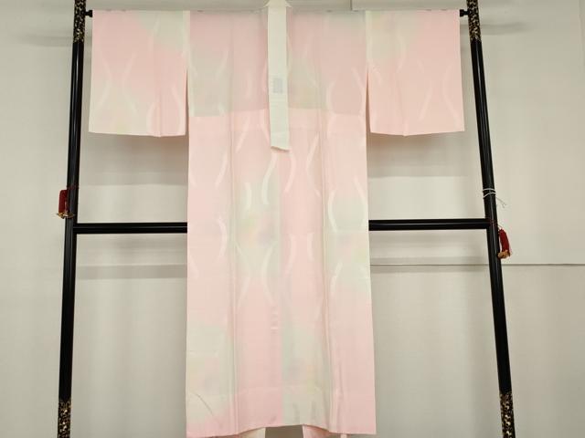 平和屋着物●長襦袢　無双仕立て　立涌舞花地紋　暈し染め　正絹　逸品　AABG9863cs