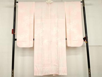 平和屋着物●振袖用長襦袢　無双仕立て　立波草花地紋　暈し染め　正絹　逸品　未使用　AABG9864cs