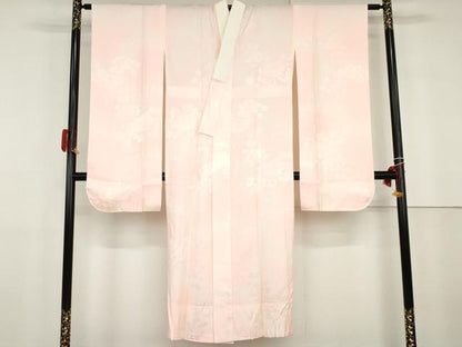 平和屋着物●振袖用長襦袢　無双仕立て　立波草花地紋　暈し染め　正絹　逸品　未使用　AABG9864cs