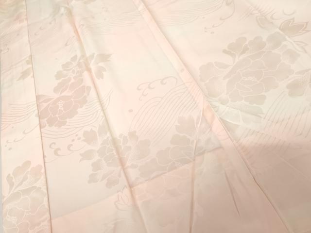 平和屋着物●振袖用長襦袢　無双仕立て　立波草花地紋　暈し染め　正絹　逸品　未使用　AABG9864cs