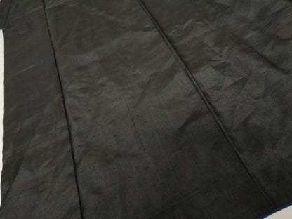 平和屋着物●男性　黒紋付　紬地　正絹　逸品　AABG9869cs
