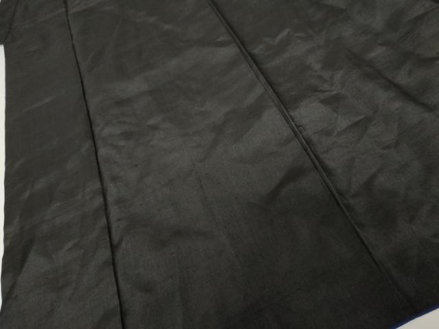 平和屋着物●男性　黒紋付　紬地　正絹　逸品　AABG9869cs