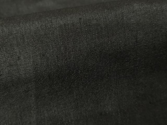 平和屋着物●男性　黒紋付　紬地　正絹　逸品　AABG9869cs