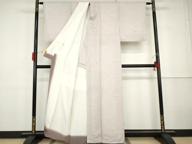 平和屋着物●上質な小紋　松葉　正絹　逸品　AABG9872cs