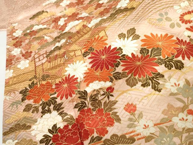 平和屋着物●豪華振袖　浜松風景文　暈し染め　金彩　鈴乃屋扱い　正絹　逸品　AABG9888cs