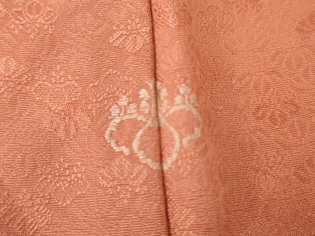 平和屋着物●上質な色無地　桐地紋　甚三紅色　正絹　逸品　AABG9898cs