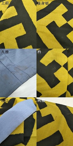 平和屋着物●アンティーク　大正ロマン　紬　紗綾形文　正絹　逸品　AABG9899cs