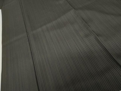 平和屋着物●お召　縞　正絹　逸品　AABG9907cs