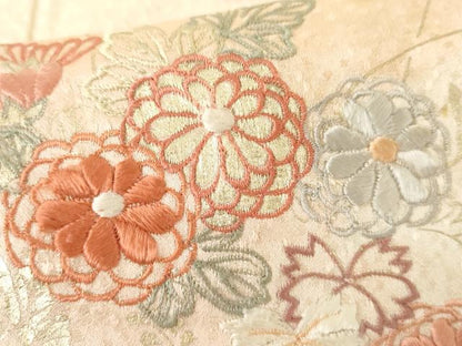平和屋着物●創業460年・千總　訪問着　絞り　刺繍　枝花文　金彩　正絹　逸品　AABG9909cs