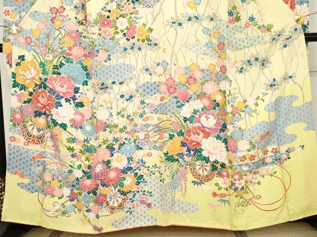 平和屋着物●豪華振袖　作家物　吉祥花車文　暈し染め　正絹　逸品　AABG9910cs
