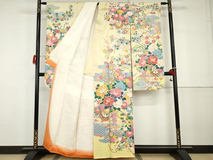 平和屋着物●豪華振袖　作家物　吉祥花車文　暈し染め　正絹　逸品　AABG9910cs