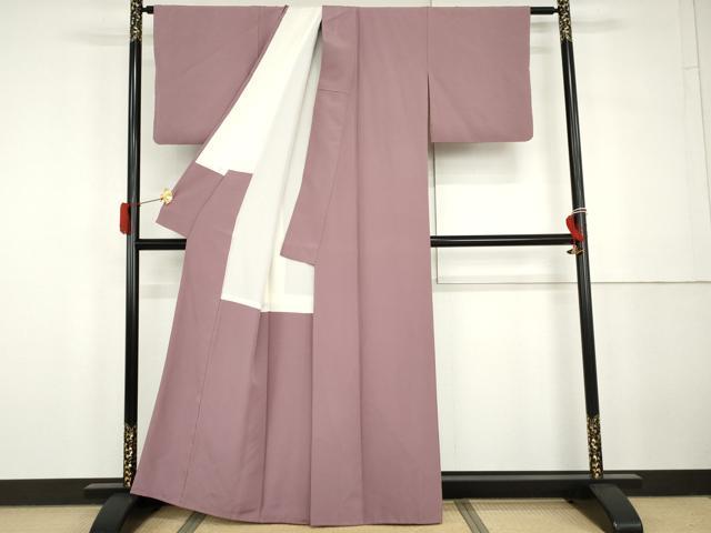 平和屋着物●上質な色無地　京紫色　正絹　逸品　AABG9914cs