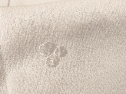 平和屋着物●上質な色無地　刺繍　舞花文　牡丹鼠色　正絹　逸品　未使用　AABG9915cs