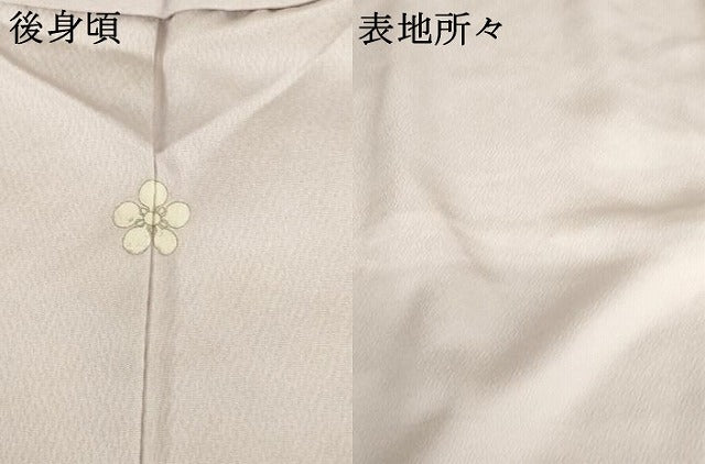 平和屋着物●上質な色無地　刺繍　舞花文　牡丹鼠色　正絹　逸品　未使用　AABG9915cs