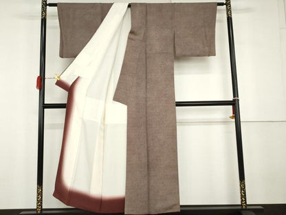 平和屋着物●青木茂　江戸小紋　鮫小紋柄　鬼しぼ縮緬　正絹　逸品　AABG9917cs