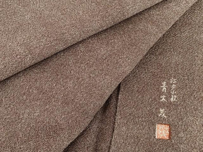 平和屋着物●青木茂　江戸小紋　鮫小紋柄　鬼しぼ縮緬　正絹　逸品　AABG9917cs