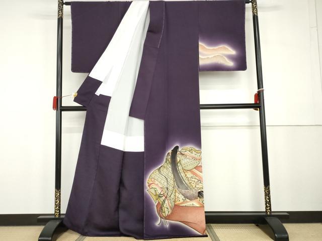 平和屋着物●高杉尚樹　訪問着　御所車女人文　暈し染め　金彩　正絹　逸品　未使用　AABG9919cs