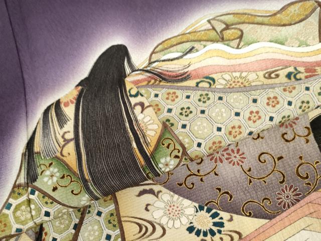 平和屋着物●高杉尚樹　訪問着　御所車女人文　暈し染め　金彩　正絹　逸品　未使用　AABG9919cs