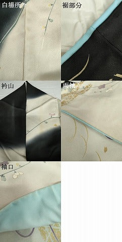 平和屋着物●訪問着　友禅　几帳花車鼓文　暈し染め　金彩　正絹　逸品　AABG9920cs