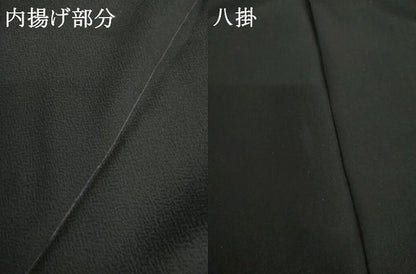 平和屋着物●訪問着　友禅　枝葉文　黒地　金彩　正絹　逸品　AABG9921cs